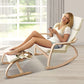 Wooden Armchair with Foot Stool beige living room 527