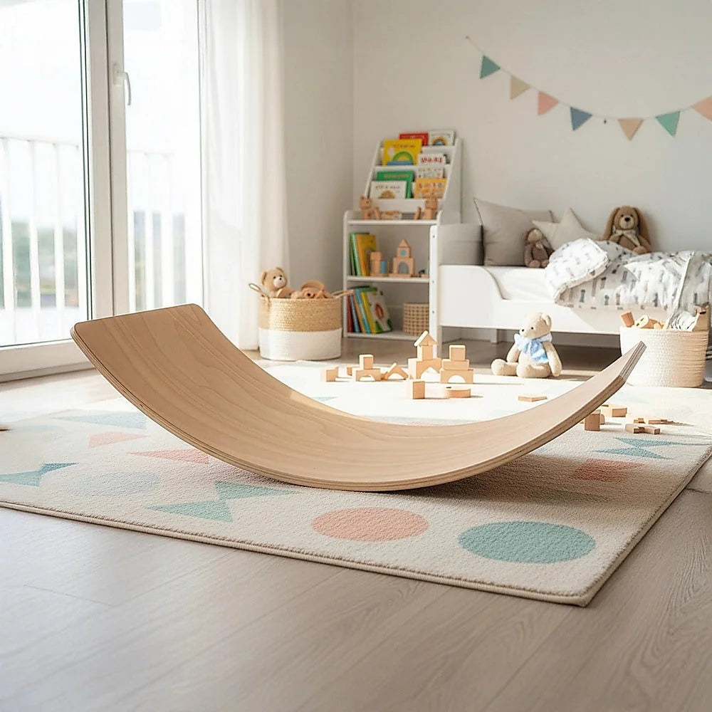 Wooden Balance Board Beam Seesaw for Kids & Adults - Yoga &