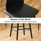 Wooden Bar Stool Dining Chair Ash Wood ELISE 65cm BLACK