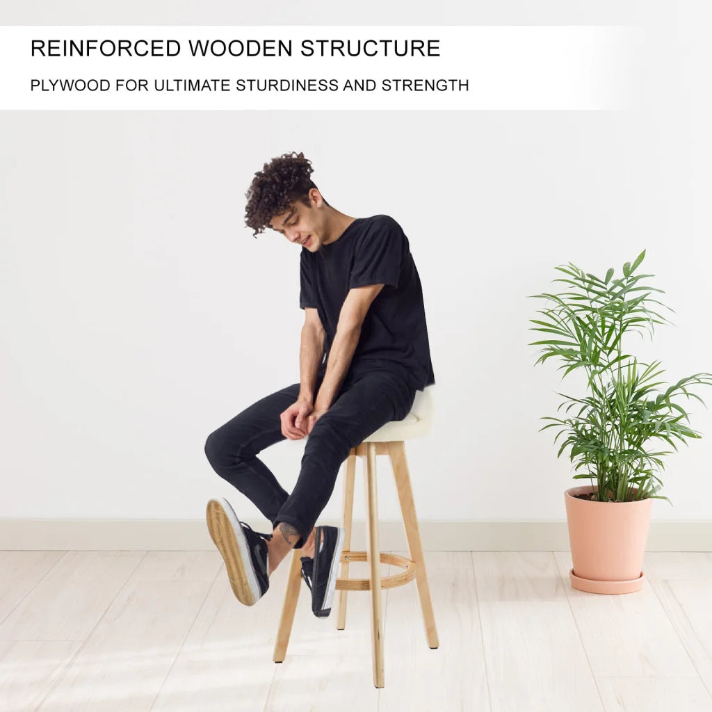 Bar stool leila with shaped seat and supportive backrest