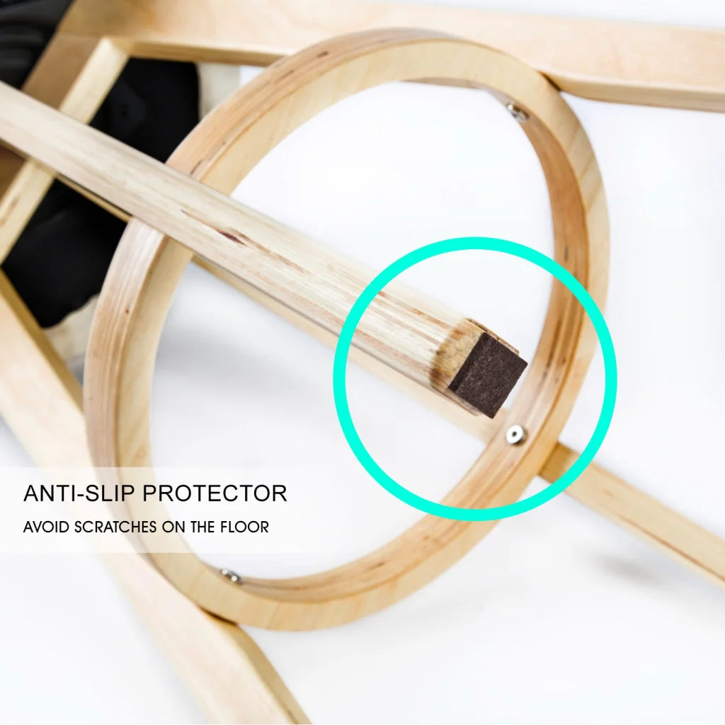 Wooden Bar Stool Leila Leather 72cm Black Set of 4