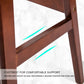 Wooden Bar Stool Sophia Leather 65cm White Brown Set of 4