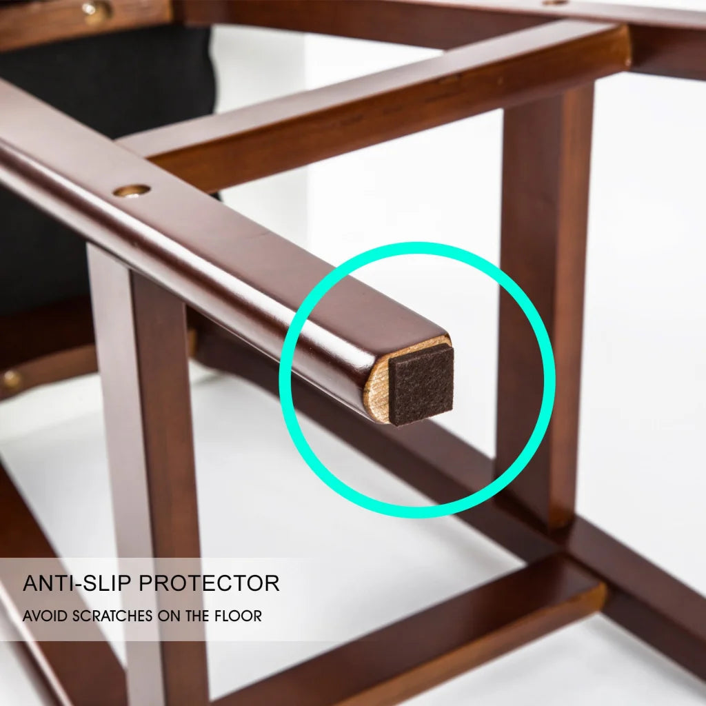 Wooden Bar Stool Sophia Leather 65cm White Brown Set of 4