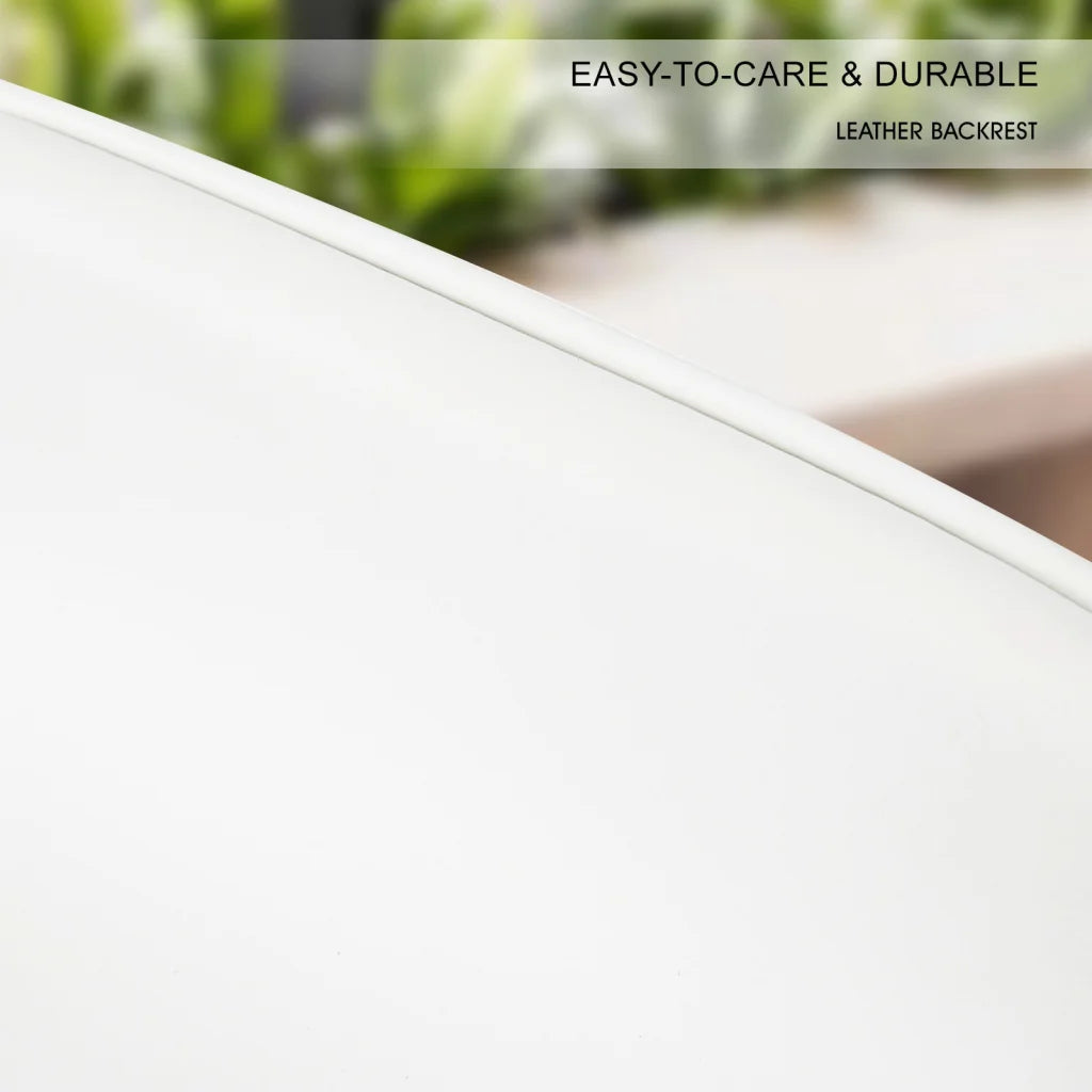 Wooden Bar Stool Sophia Leather 74cm White Set of 4