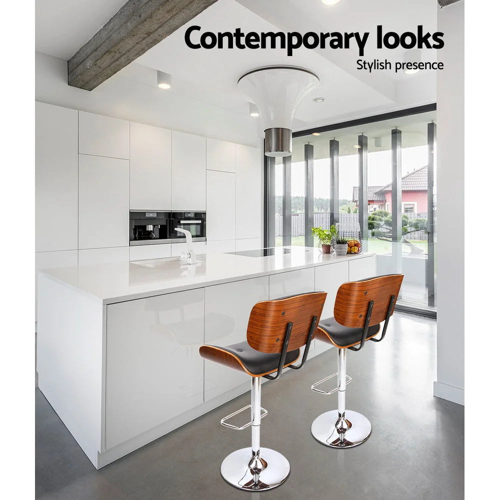 Wooden Bar Stools Set of 2 Bar Stool Kitchen Chair Dining