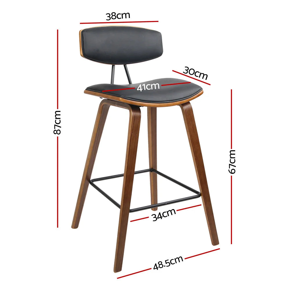 Wooden Bar Stools Set of 4 Kitchen Bar Stool Dining Chair