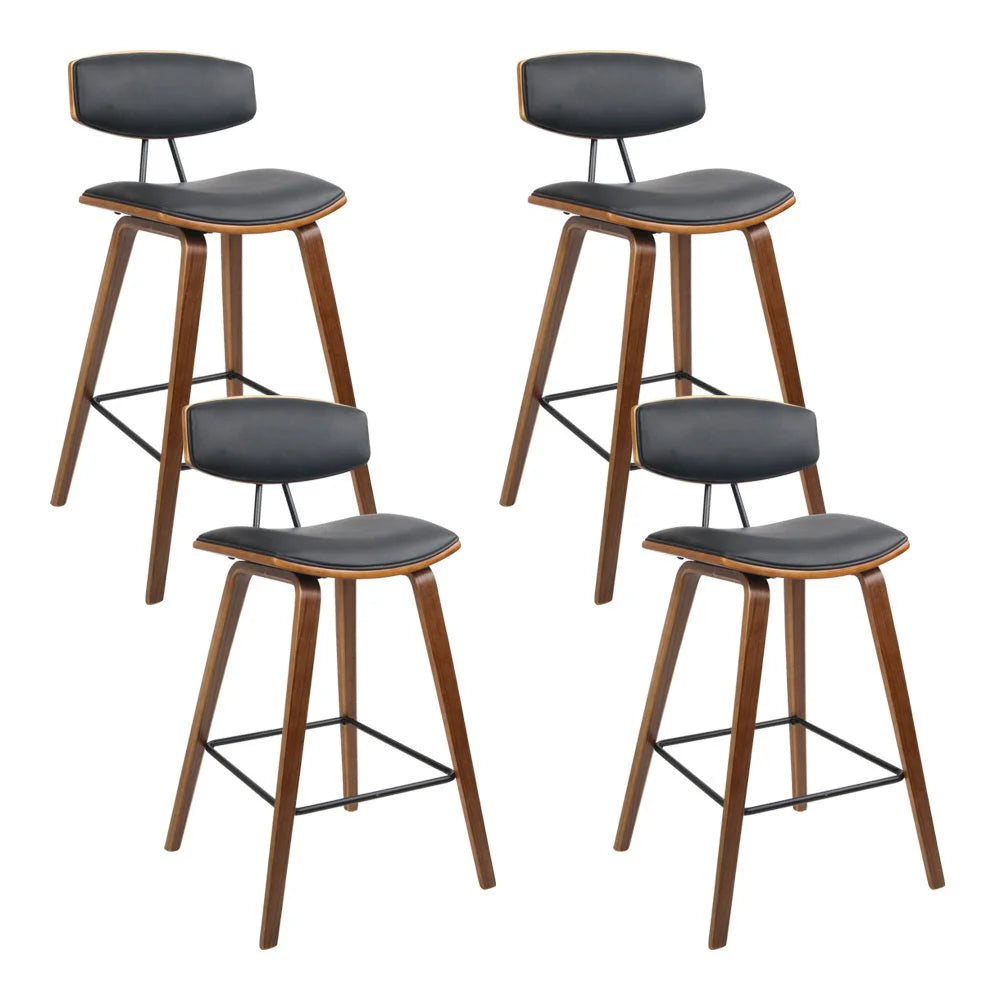Wooden Bar Stools Set of 4 Kitchen Bar Stool Dining Chair