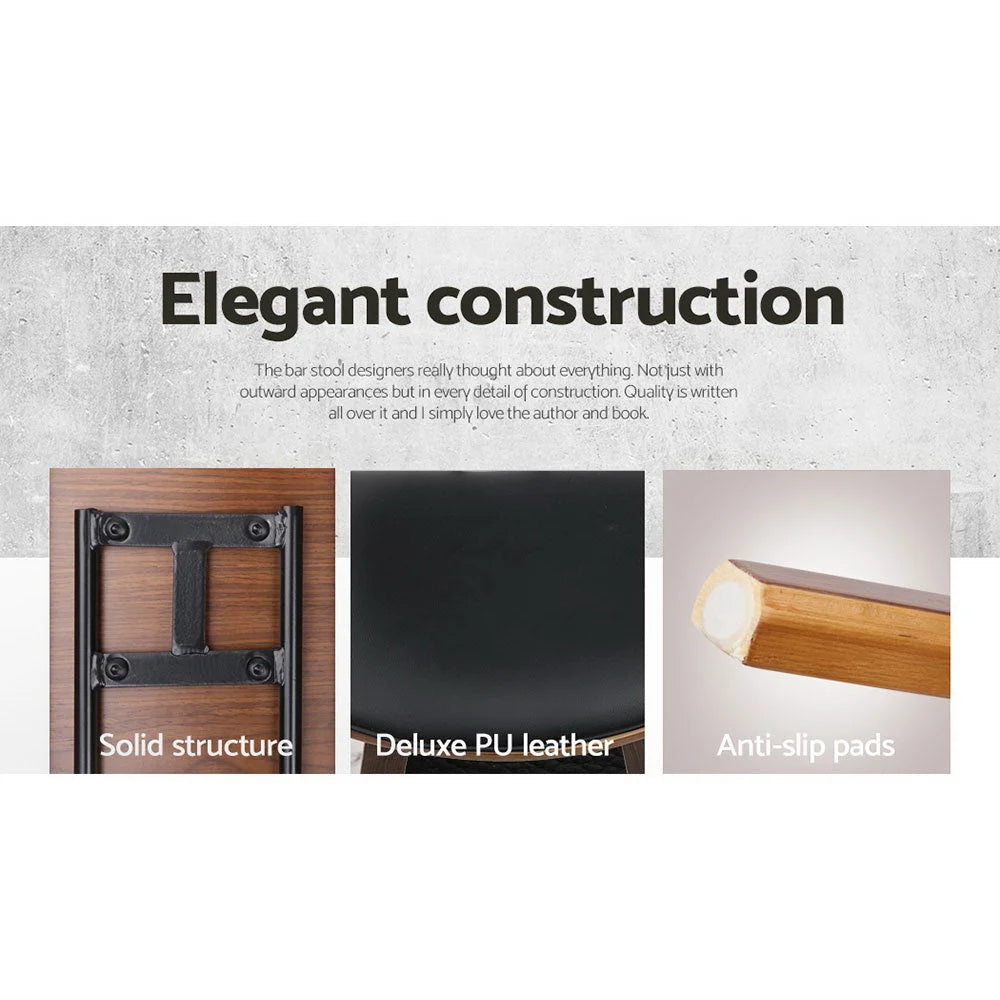 Wooden Bar Stools Set of 4 Kitchen Bar Stool Dining Chair