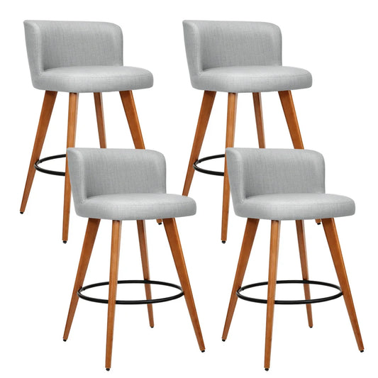 Wooden Bar Stools Set of 4 Modern Bar Stool Kitchen Dining