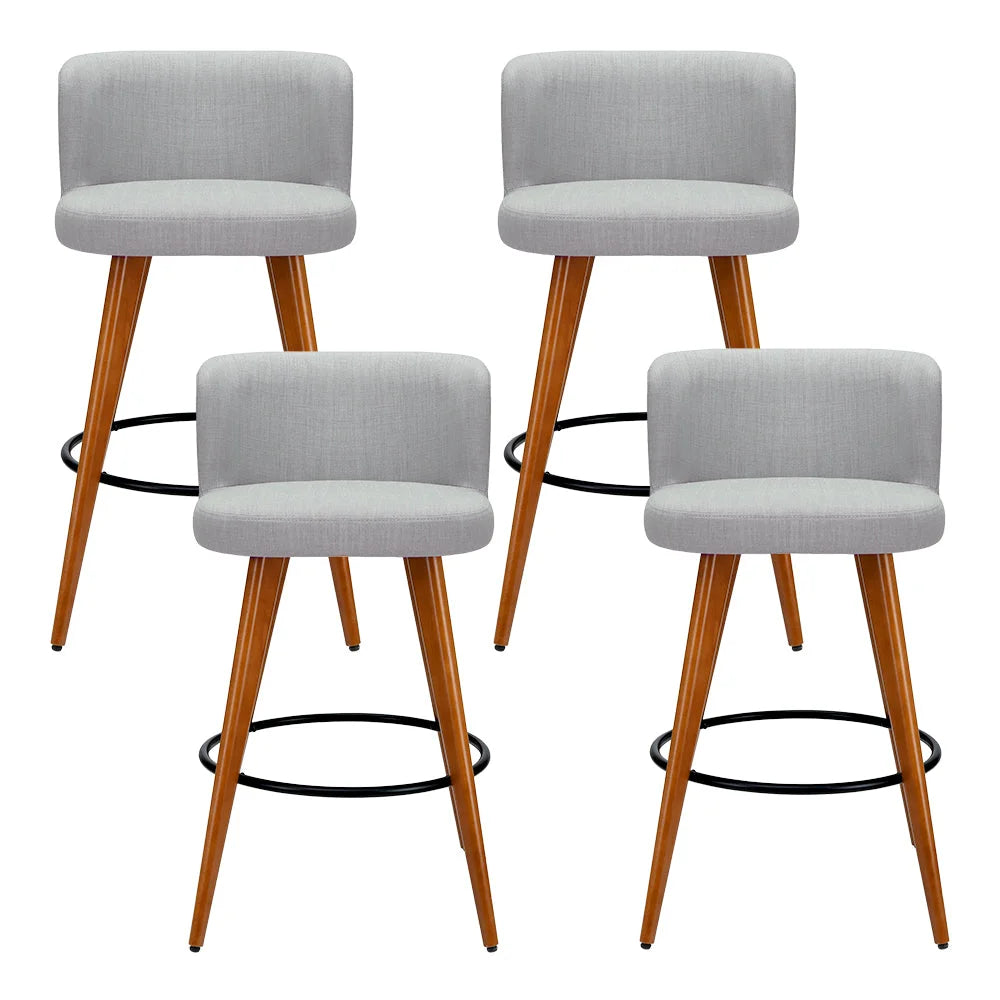 Wooden Bar Stools Set of 4 Modern Bar Stool Kitchen Dining