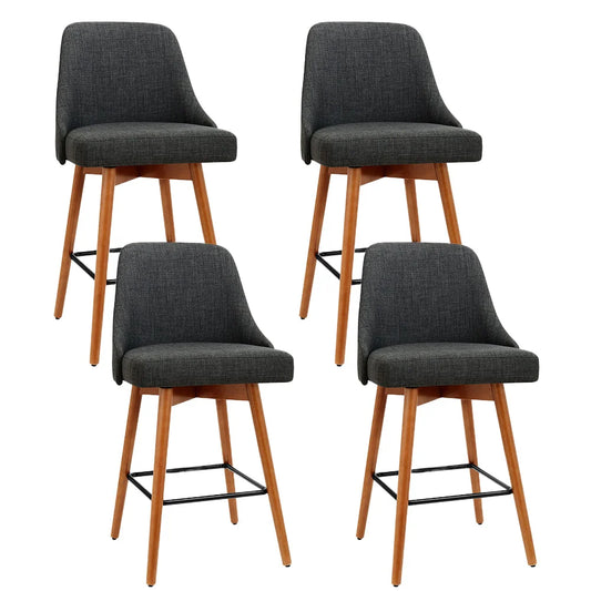 Wooden Bar Stools Set of 4 Swivel Bar Stool Kitchen Dining