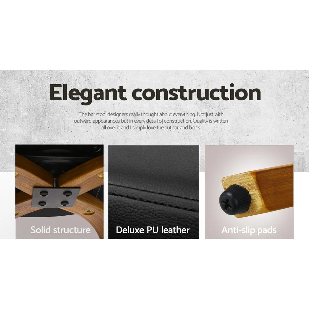 Wooden Bar Stools Set of 4 Swivel Bar Stool Kitchen Dining