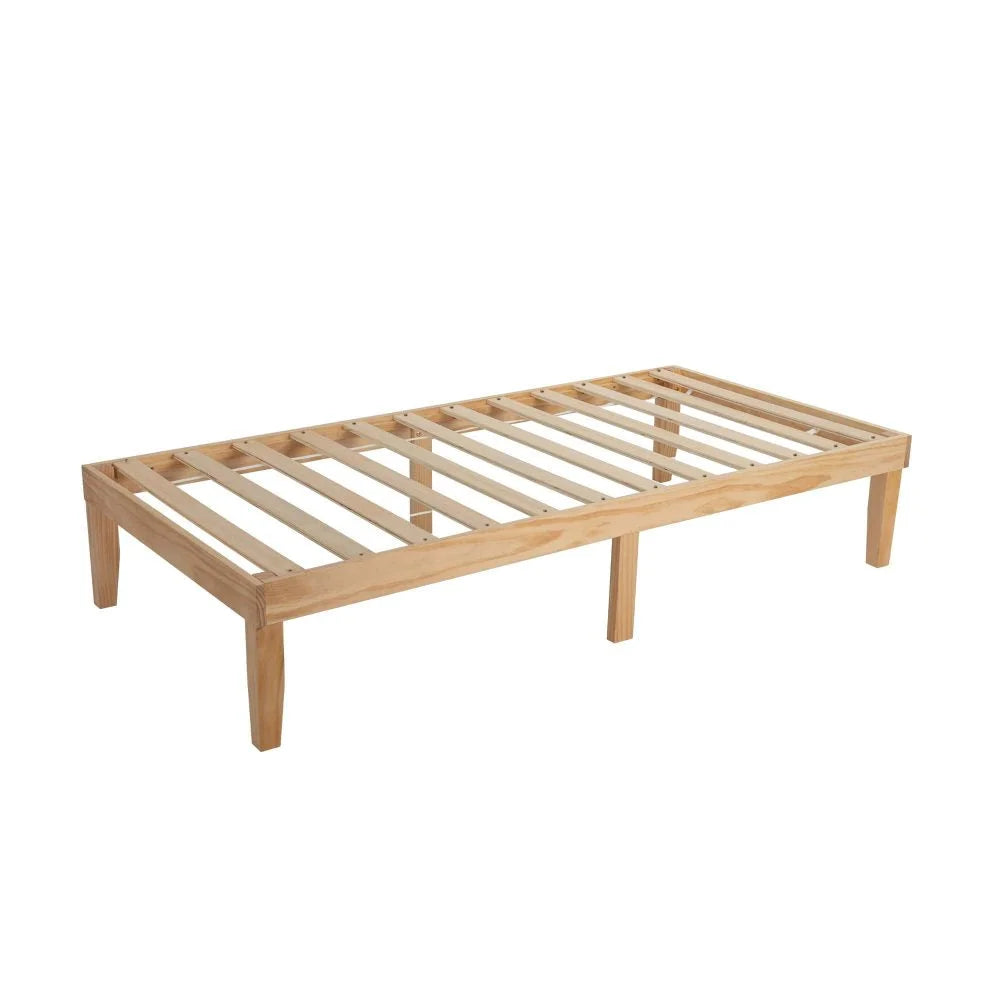 Wooden Bed Base Frame King Single Size Warm Natural