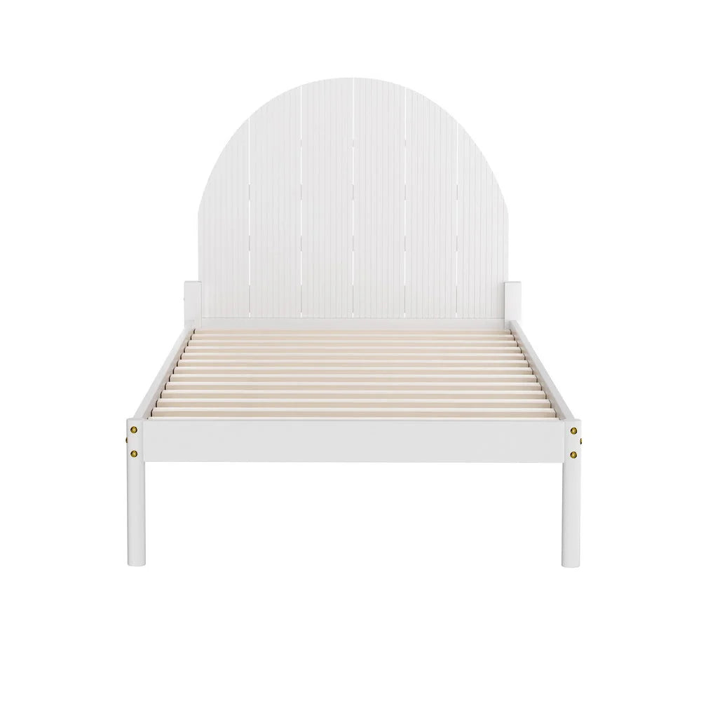 Wooden Bed Frame King Single Size - White DALY - Furniture