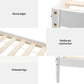 Wooden Bed Frame King Single Size - White DALY - Furniture