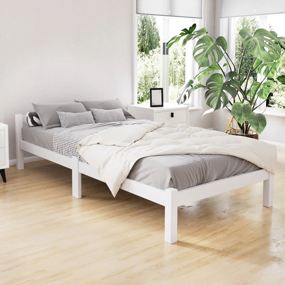 Wooden Bed Frame Mattress Base Single Size Timber Platform