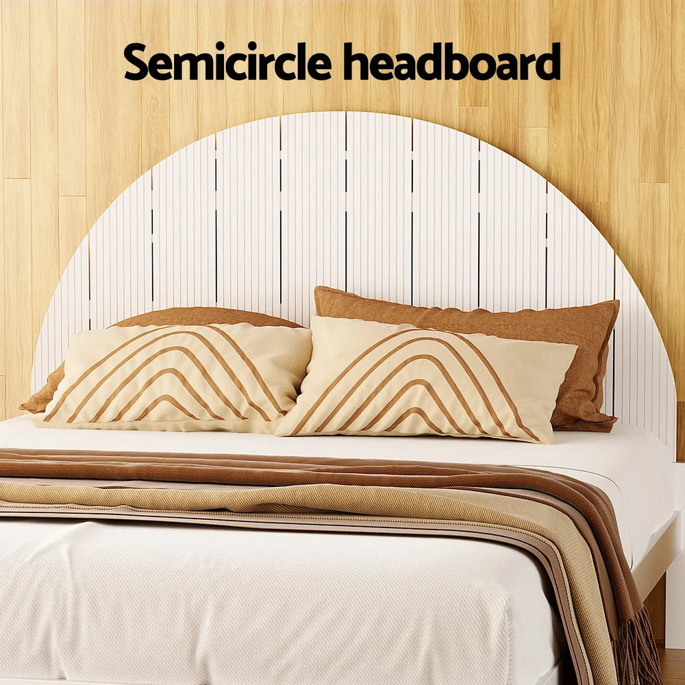 Wooden Bed Frame Queen Size - White DALY - Furniture