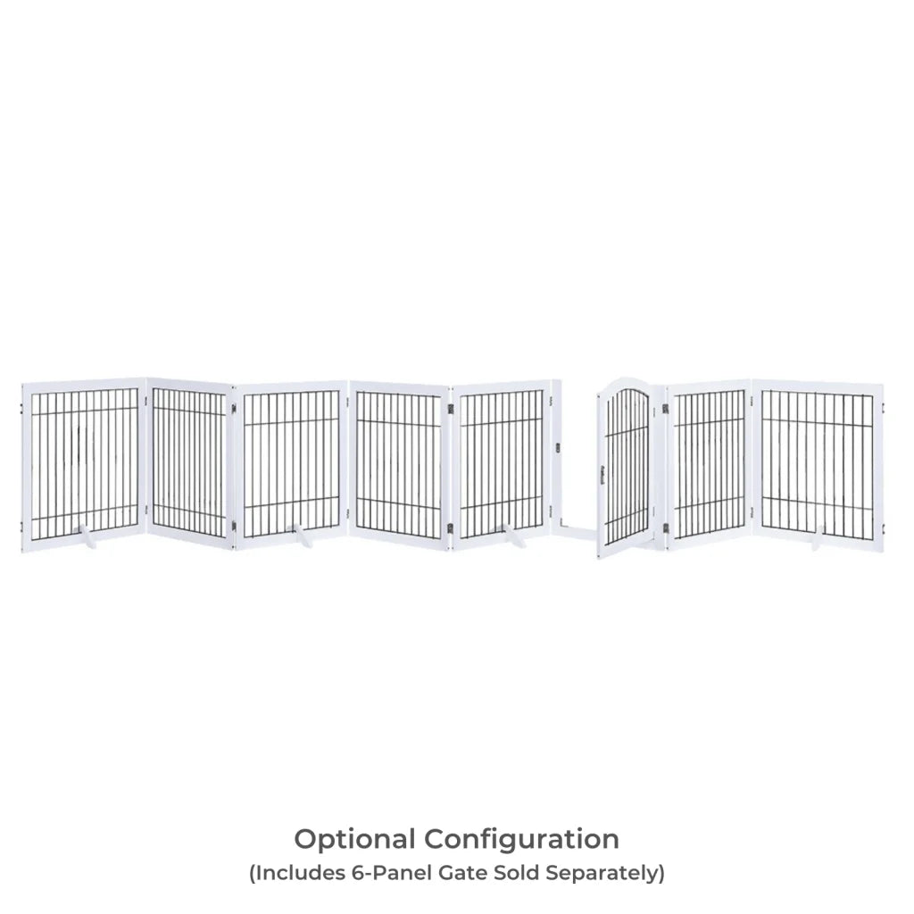Wooden Dog Pen and Pet Gate Two-Panel Extension - White