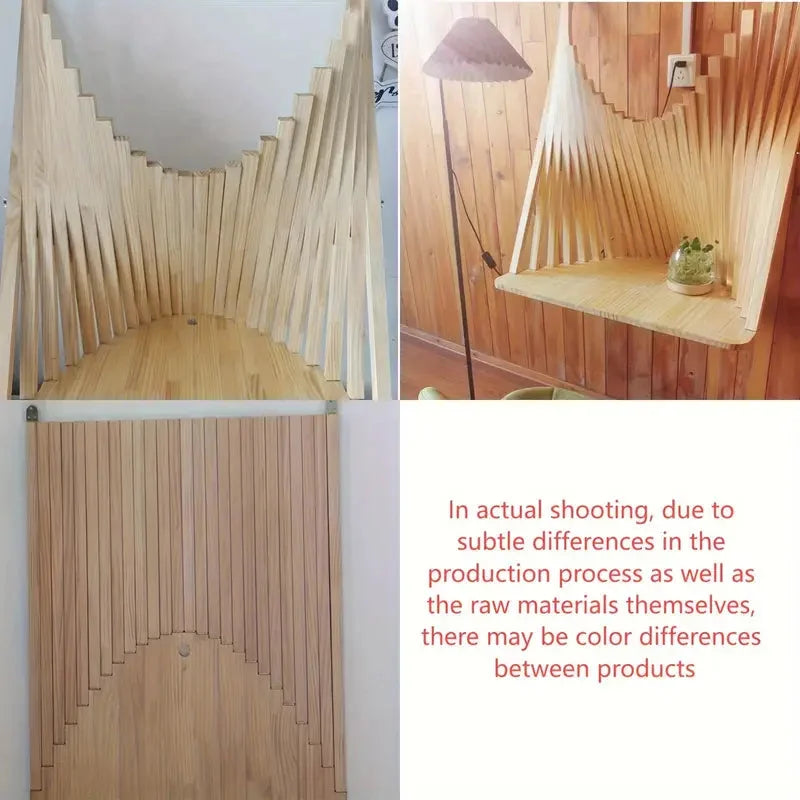 Wooden Folding Table with Creative Hanging Design - Home &