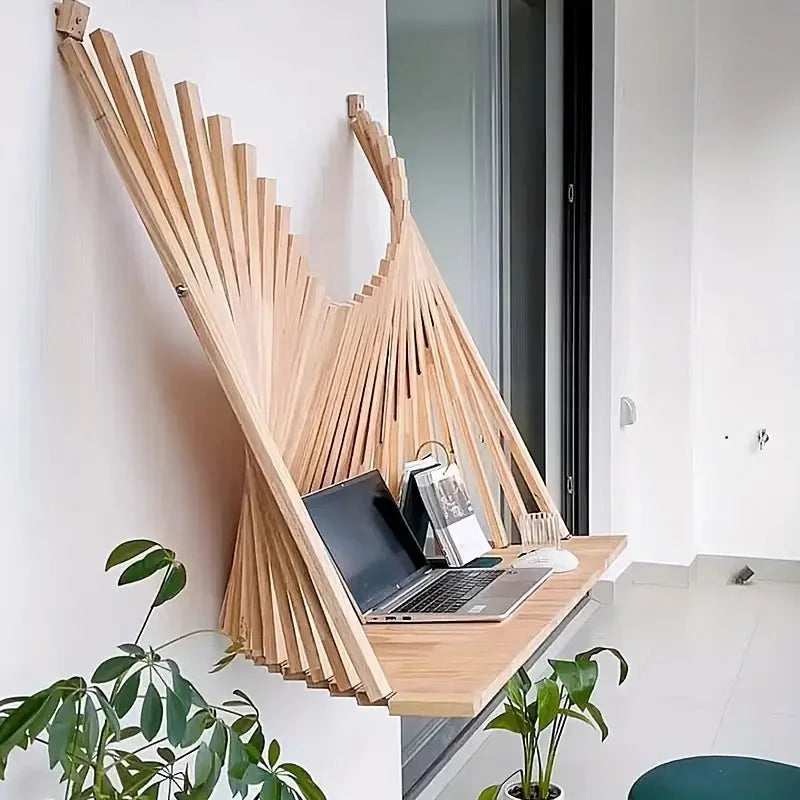 Wooden Folding Table with Creative Hanging Design - Home &
