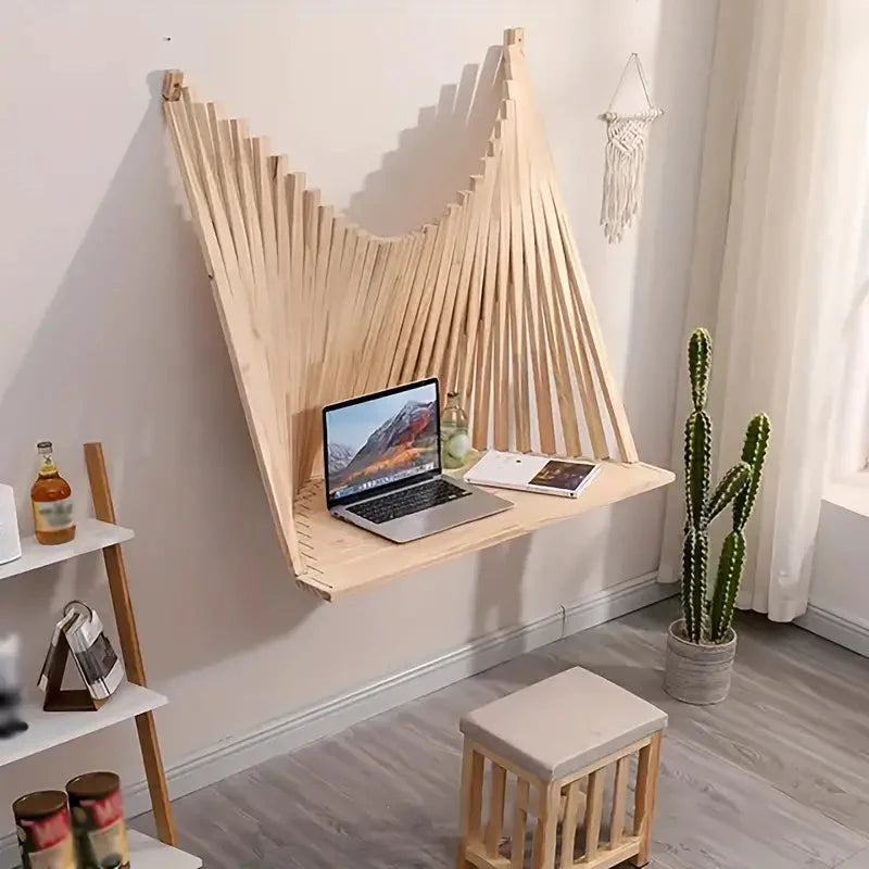 Wooden Folding Table with Creative Hanging Design - Home &