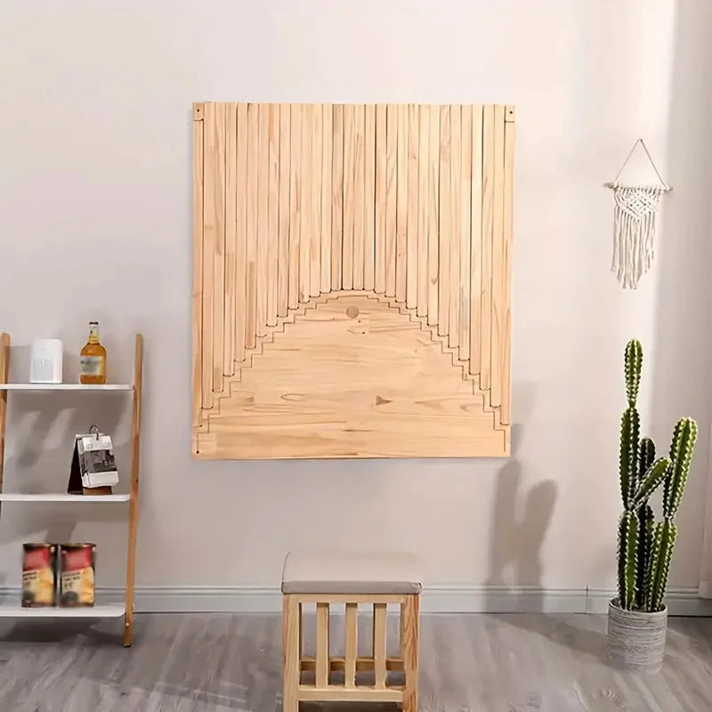 Wooden Folding Table with Creative Hanging Design - Home &