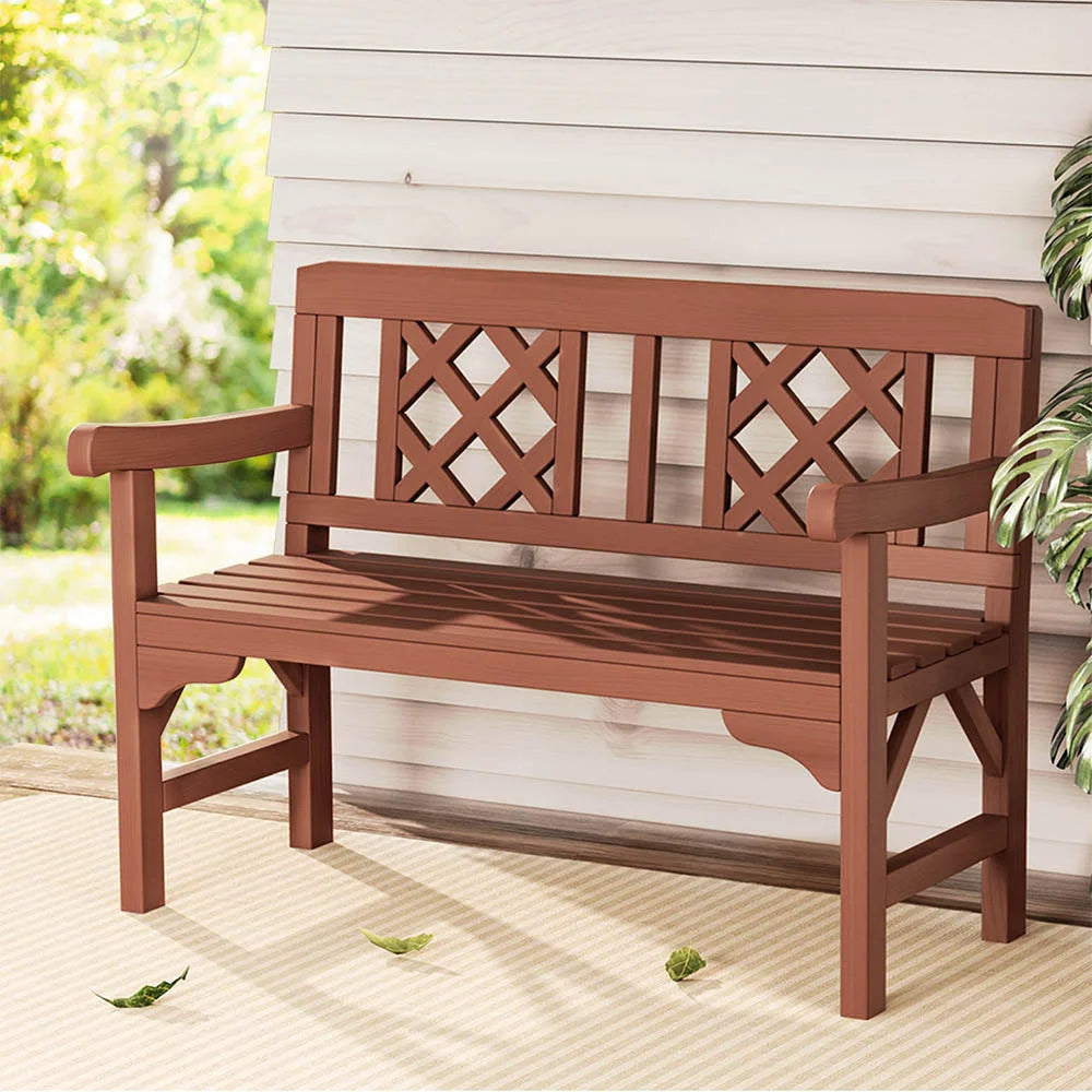 Wooden Garden Bench 2 Seat Patio Furniture Timber Outdoor