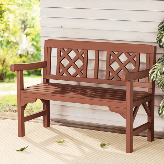 Wooden Garden Bench 2 Seat Patio Furniture Timber Outdoor