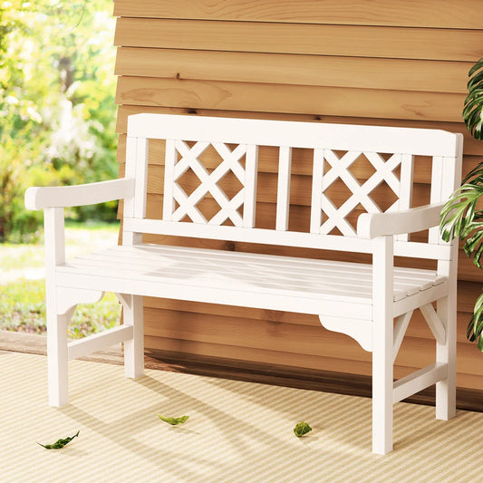 Wooden Garden Bench 2 Seat Patio Furniture Timber Outdoor