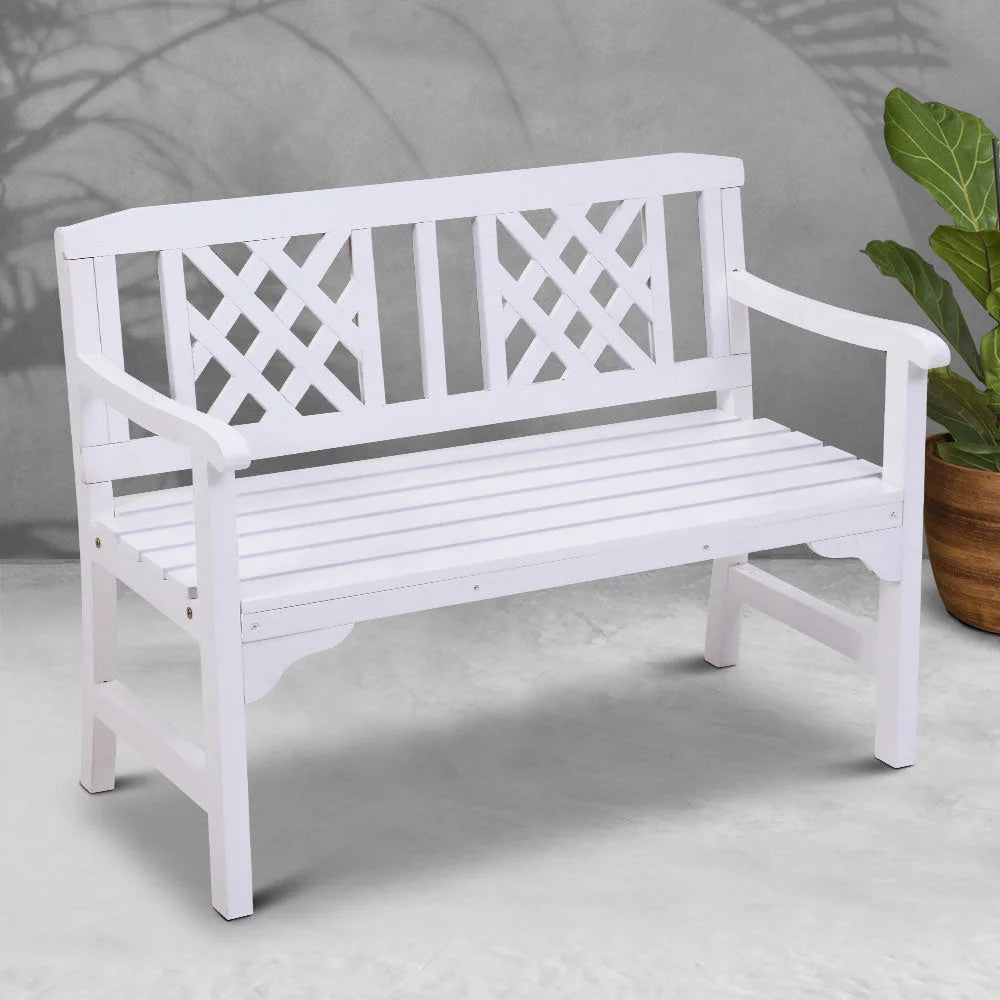 Wooden Garden Bench 2 Seat Patio Furniture Timber Outdoor