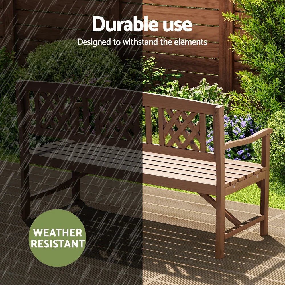 Wooden Garden Bench 3 Seat Patio Furniture Timber Outdoor