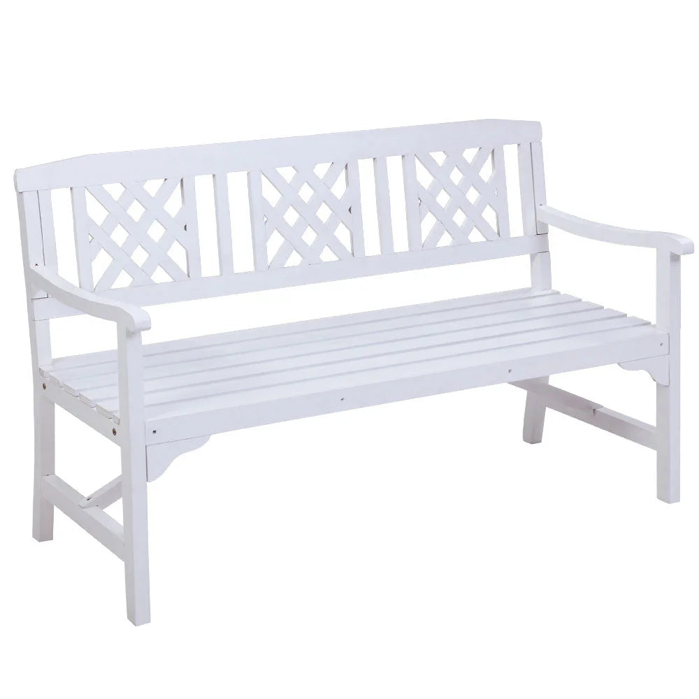 Wooden Garden Bench 3 Seat Patio Furniture Timber Outdoor
