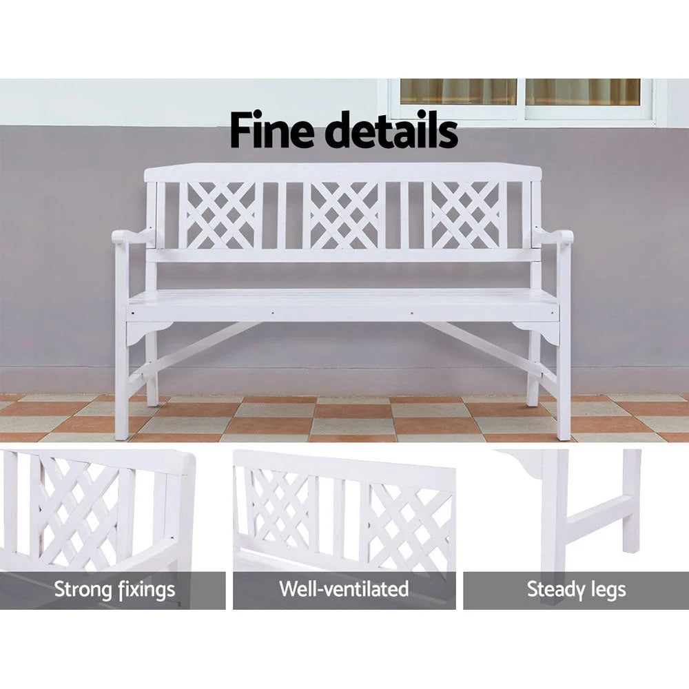 Wooden Garden Bench 3 Seat Patio Furniture Timber Outdoor