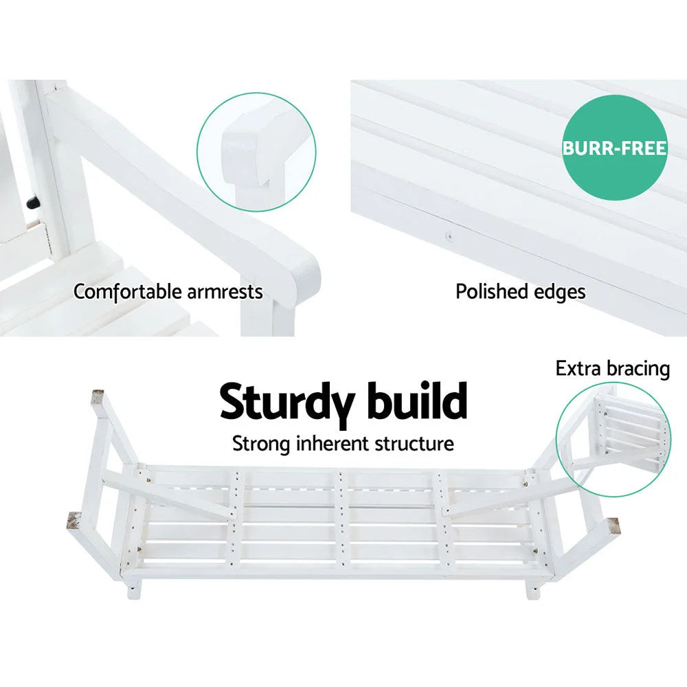 Wooden Garden Bench Chair Natural Outdoor Furniture Patio