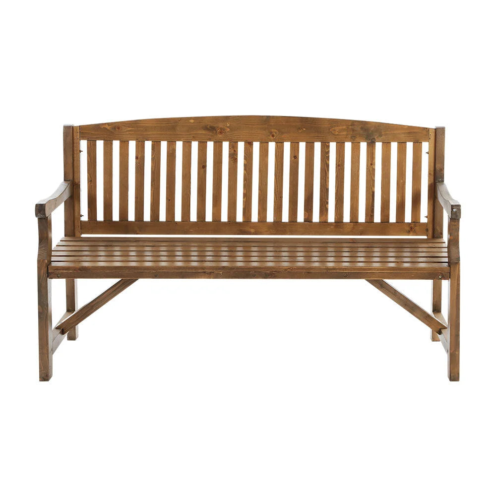 Wooden Garden Bench Chair Natural Outdoor Furniture Patio