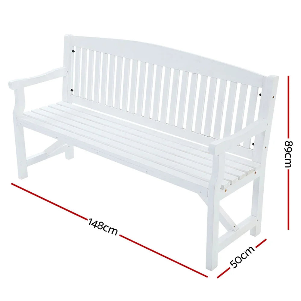 Wooden Garden Bench Chair Natural Outdoor Furniture Patio