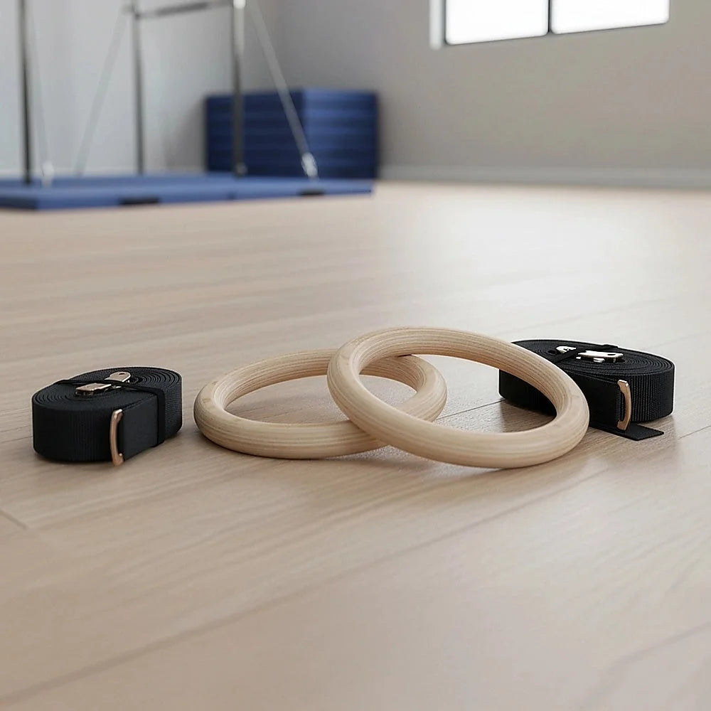 Wooden Gymnastic Rings Olympic Strength Training - 32mm