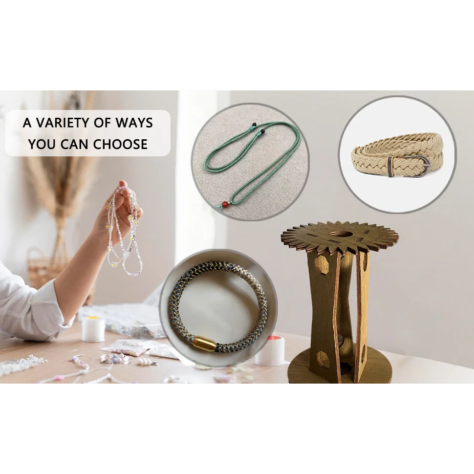 Wooden Kumihimo Marudai Stand – Craft Tool for Braiding