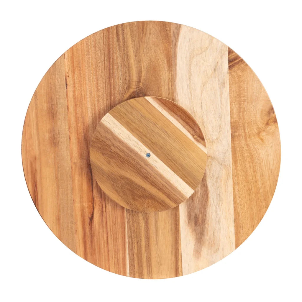 Wooden Lazy Susan Tray 18 Inch Bread and Butter