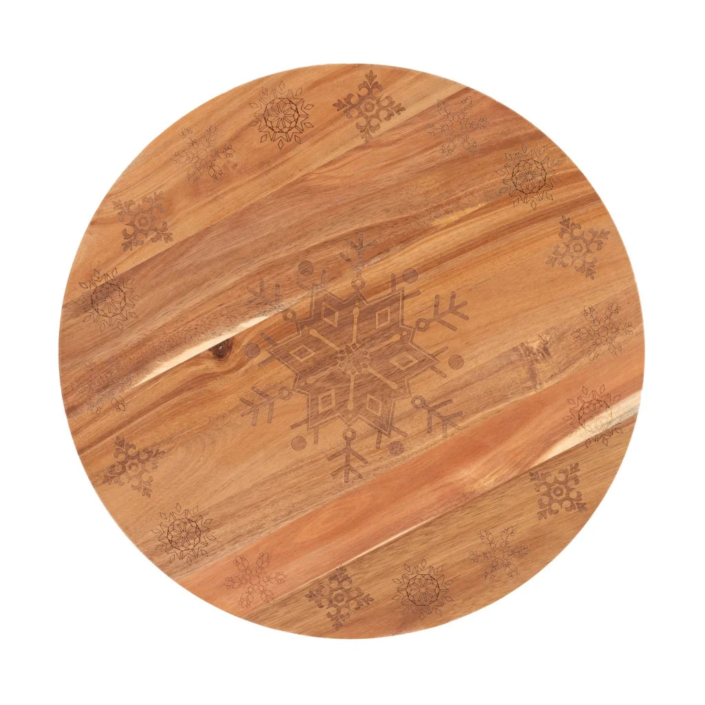 Wooden Lazy Susan Tray 18 Inch Bread and Butter - Wood