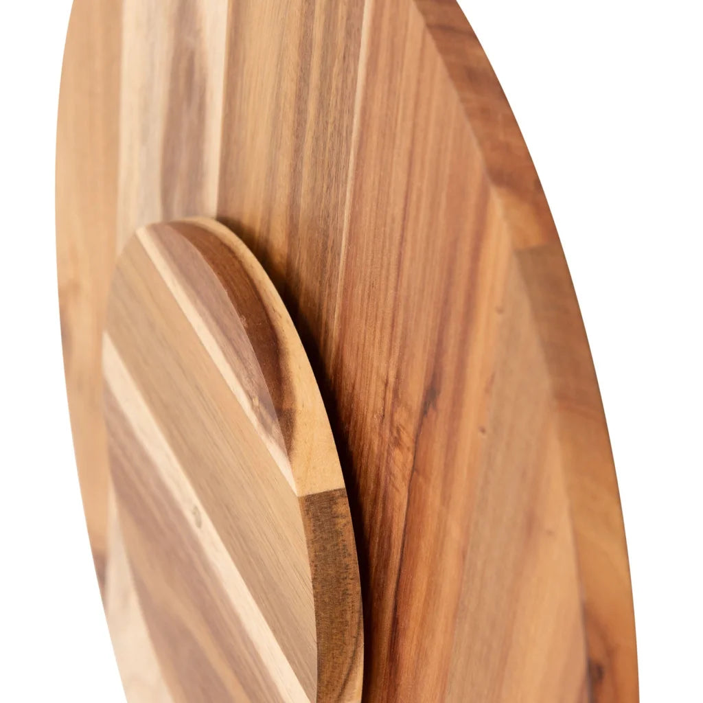Wooden Lazy Susan Tray 18 Inch Print Bread and Butter