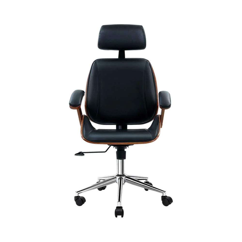 Wooden Office Chair Computer Gaming Executive Leather