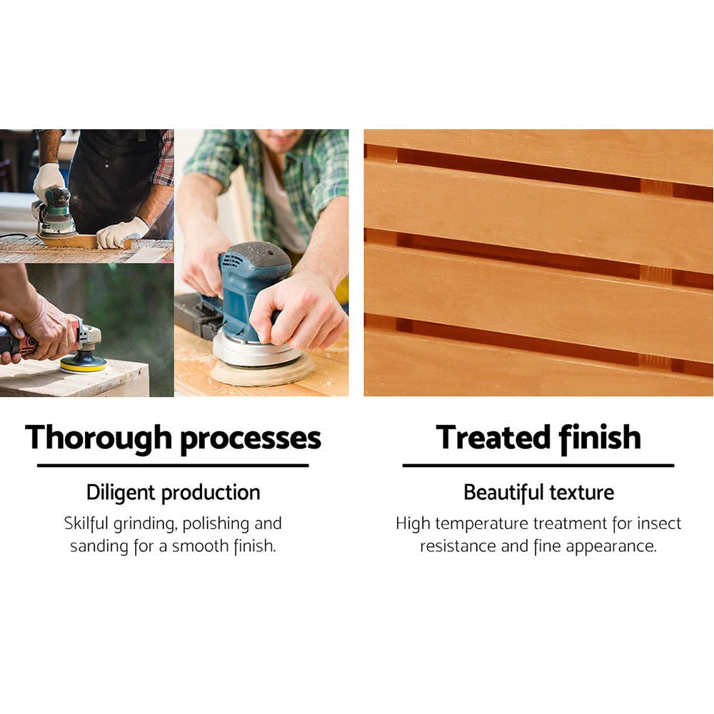 Wooden Outdoor Storage Bench 2-Seater - Garden Furniture