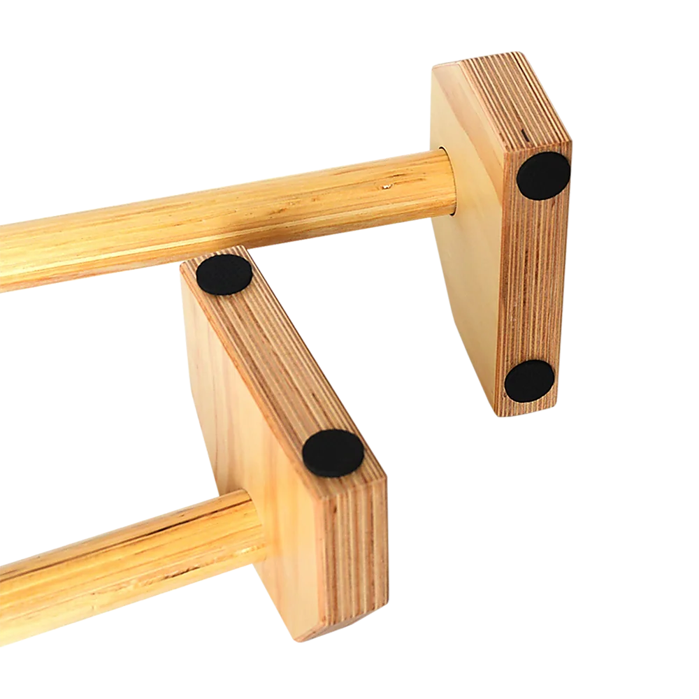 Wooden Parallette Bars - Push Up & Dip Workouts - Fitness