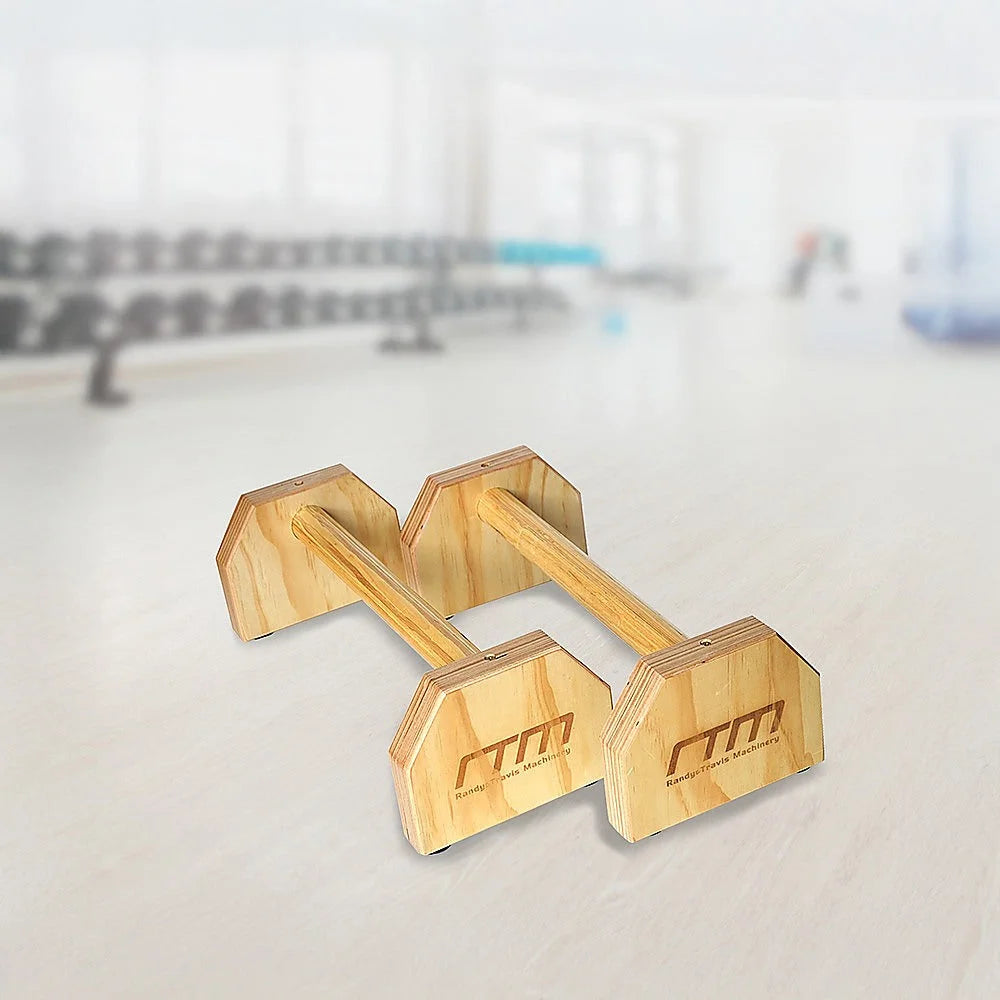 Wooden Parallette Bars - Push Up & Dip Workouts - Fitness