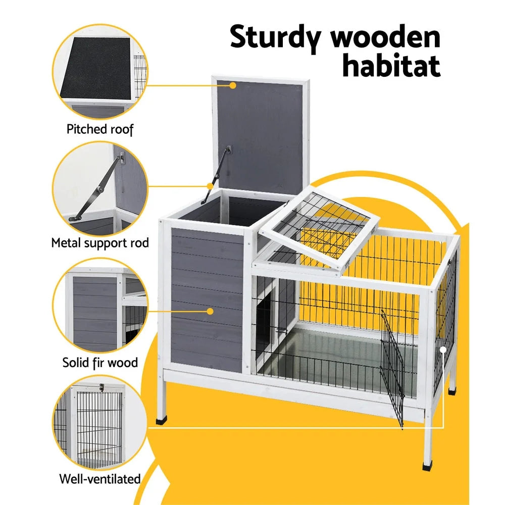 Wooden Rabbit Hutch Chicken Coop Ferret Cage Habitat House