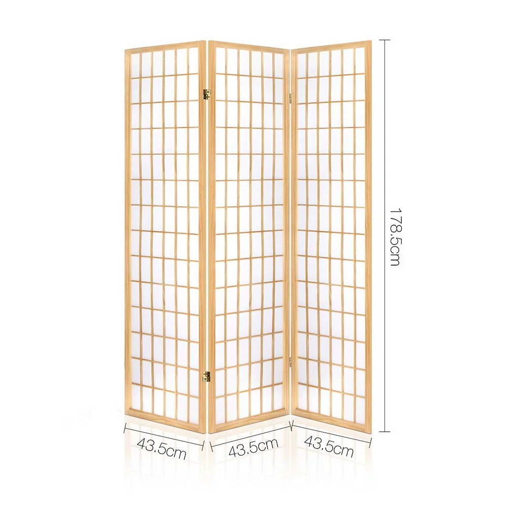 Wooden Room Divider 3 Panel Natural living 400