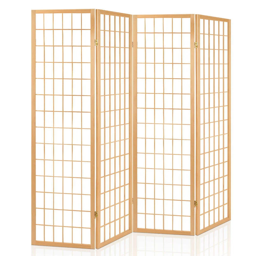Wooden room divider living with colour matched pieces and support fittings