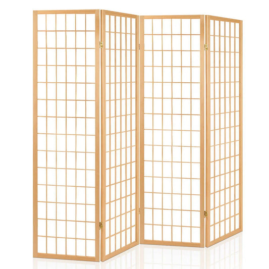 Wooden room divider living with colour matched pieces and support fittings