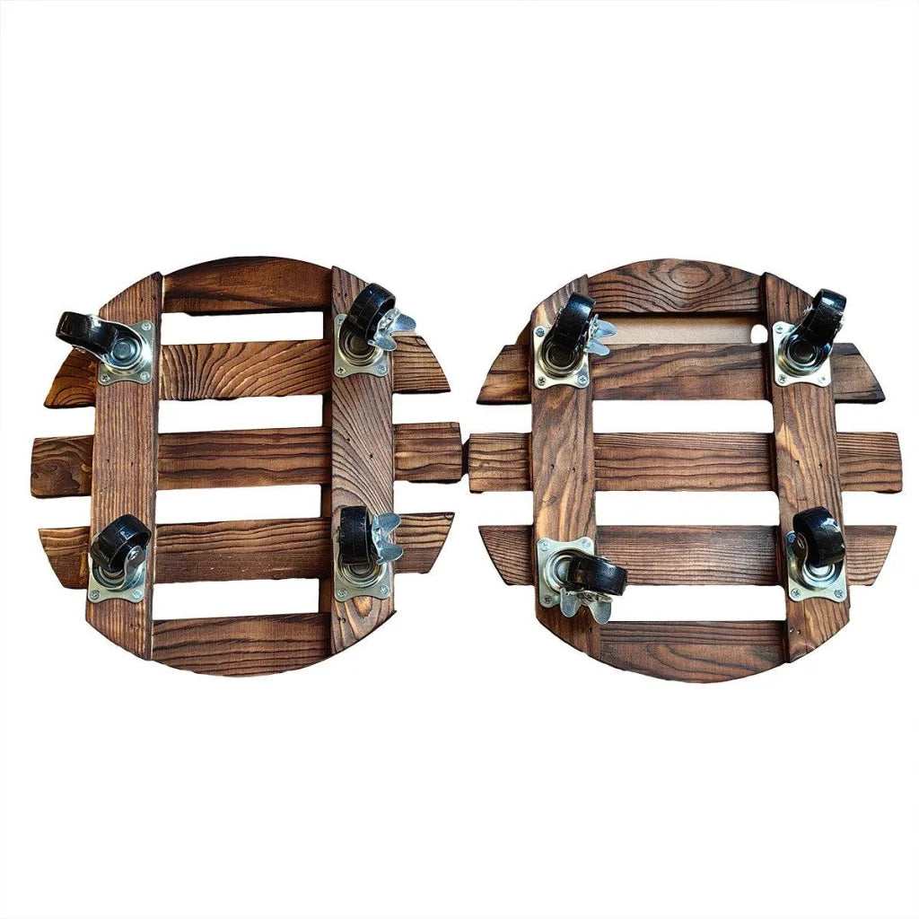 Wooden Round Universal Wheel Planter Base Tray Mobile